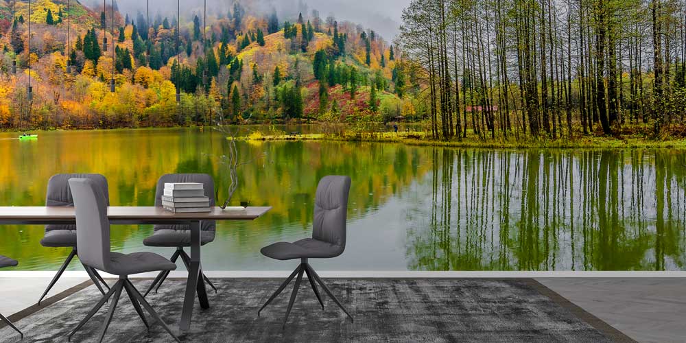 Sonbahar Ormanı ve Göl Yansıması Duvar Kağıdı 11590