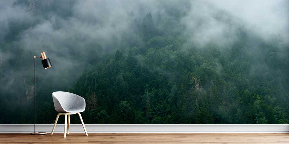 Sisli Orman Manzaralı Doğa Temalı Duvar Kağıdı ve Duvar Kaplaması 11606