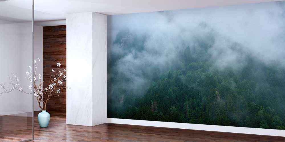 Sisli Orman Manzaralı Doğa Temalı Duvar Kağıdı ve Duvar Kaplaması 11606