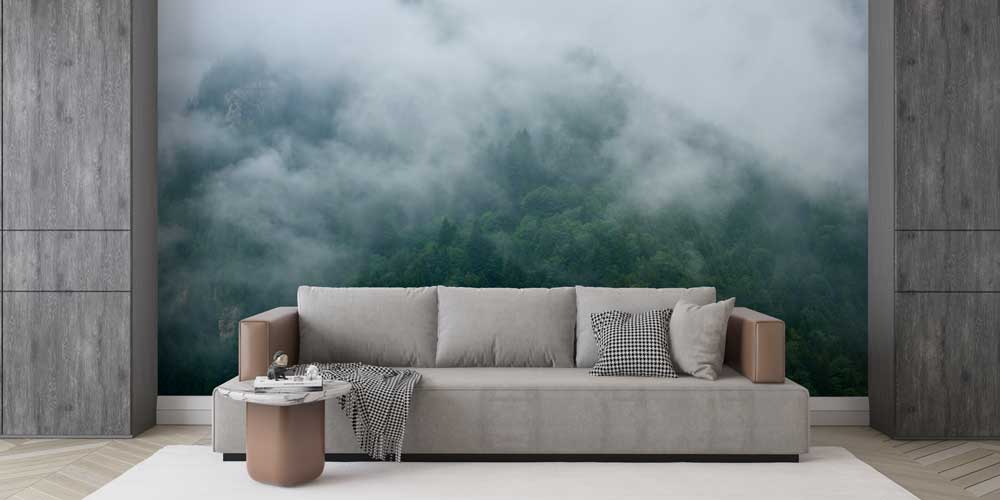 Sisli Orman Manzaralı Doğa Temalı Duvar Kağıdı ve Duvar Kaplaması 11606