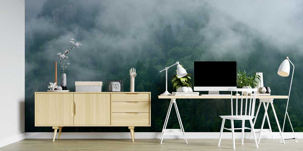 Sisli Orman Manzaralı Doğa Temalı Duvar Kağıdı ve Duvar Kaplaması 11606