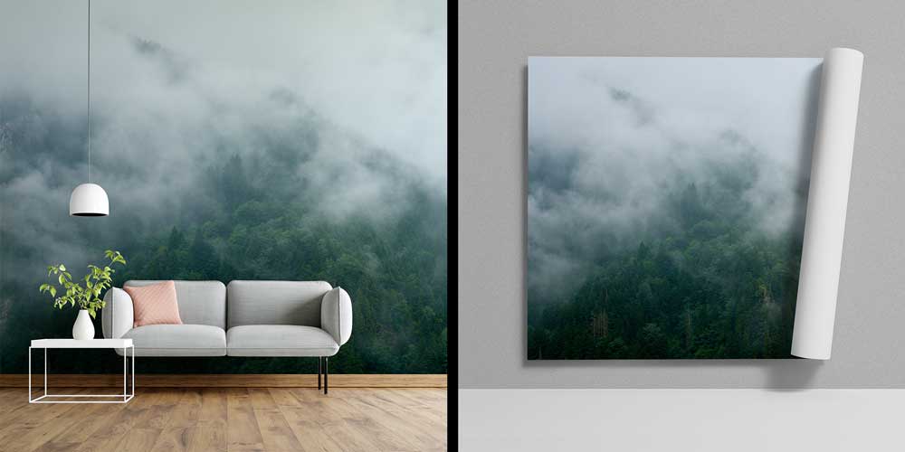 Sisli Orman Manzaralı Doğa Temalı Duvar Kağıdı ve Duvar Kaplaması 11606