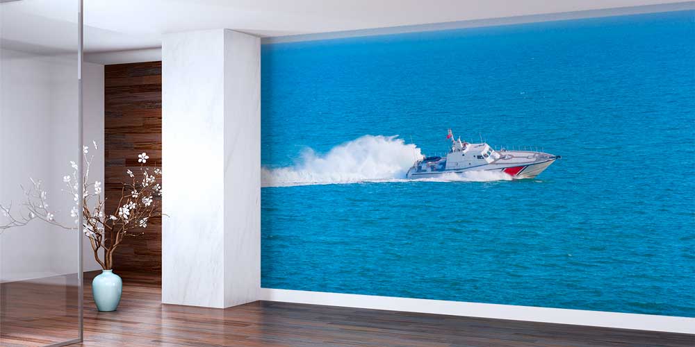 Mavi Denizde Sahil Güvenlik Botu Duvar Kağıdı 10939