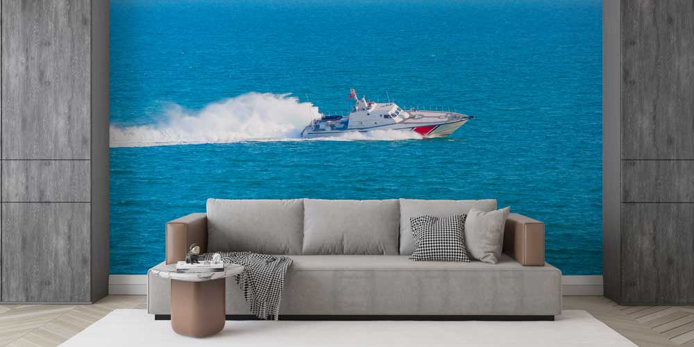 Mavi Denizde Sahil Güvenlik Botu Duvar Kağıdı 10939