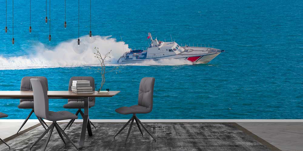 Mavi Denizde Sahil Güvenlik Botu Duvar Kağıdı 10939