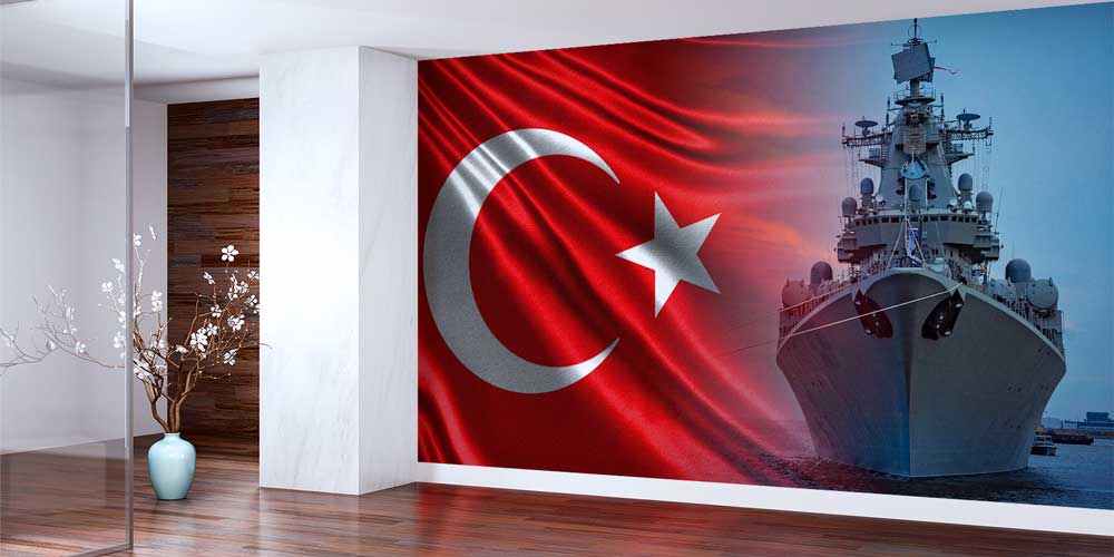 Türk Bayrağı ve Savaş Gemisi Duvar Kağıdı 10942