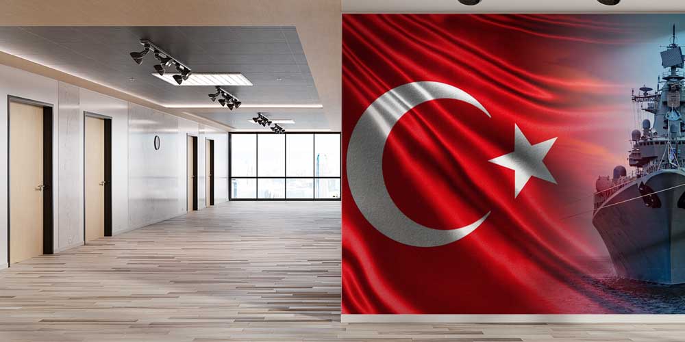 Türk Bayrağı ve Savaş Gemisi Duvar Kağıdı 10942
