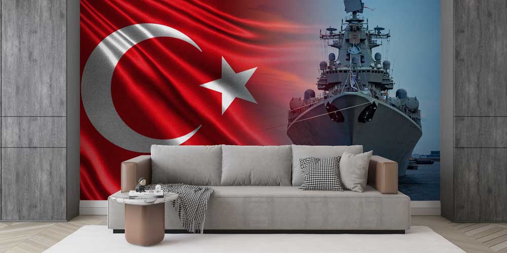 Türk Bayrağı ve Savaş Gemisi Duvar Kağıdı 10942