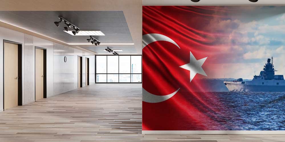 navy-wall-art-decor-10945-02 Türk Bayrağı ve Modern Fırkateyn Duvar Kağıdı 10945