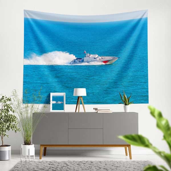 navy-wall-art-decor-11038-00 Mavi Denizde Sahil Güvenlik Botu Duvar Örtüsü 11038