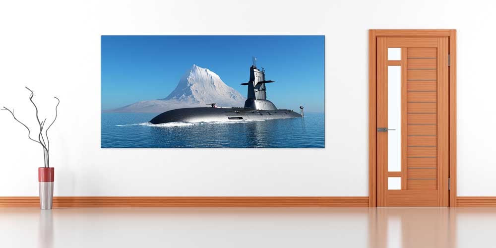 Dağ Manzaralı Denizaltı Askeri Duvar Dekoru 11288