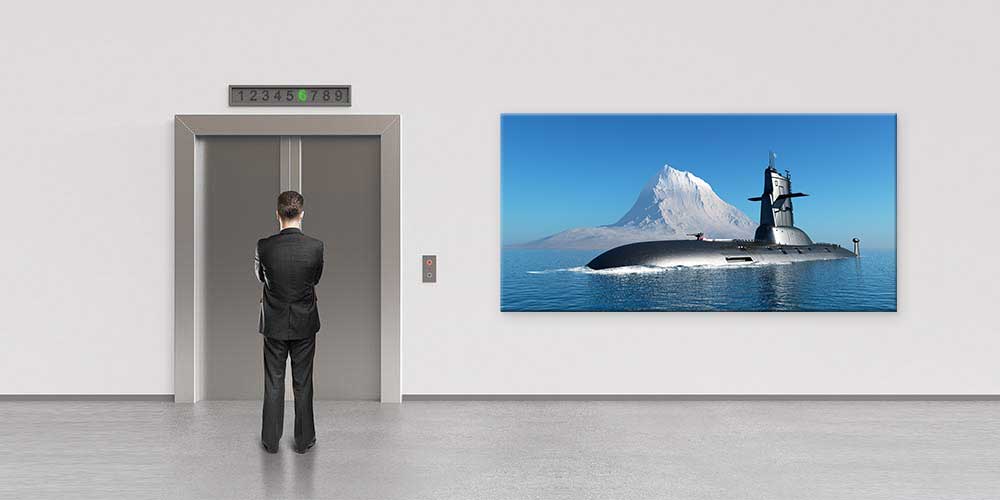 Dağ Manzaralı Denizaltı Askeri Duvar Dekoru 11288