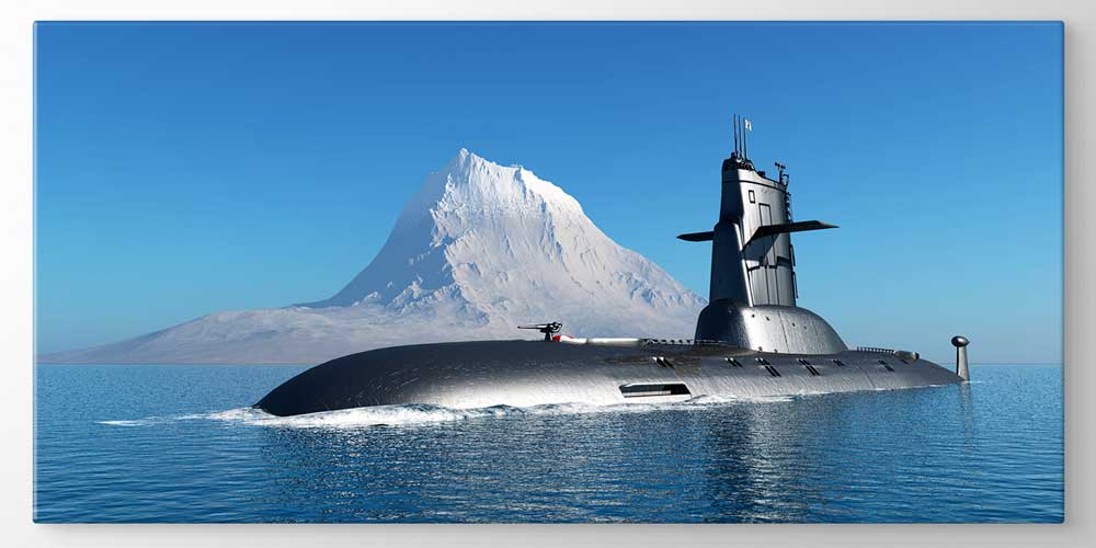 Dağ Manzaralı Denizaltı Askeri Duvar Dekoru 11288