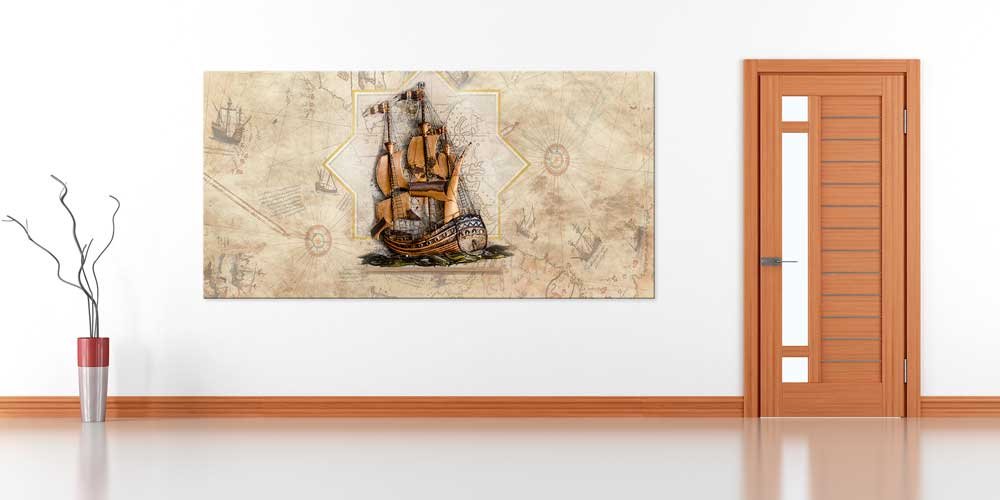 navy-wall-art-decor-11293-02 Antik Haritalı Yelkenli Gemi Duvar Dekoru 11293