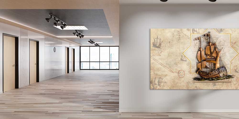 navy-wall-art-decor-11293-04 Antik Haritalı Yelkenli Gemi Duvar Dekoru 11293