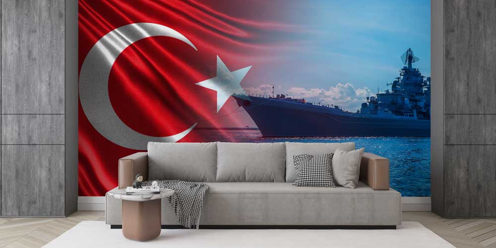 Türk Bayrağı ve Kruvazör Savaş Gemisi Duvar Kağıdı 10946