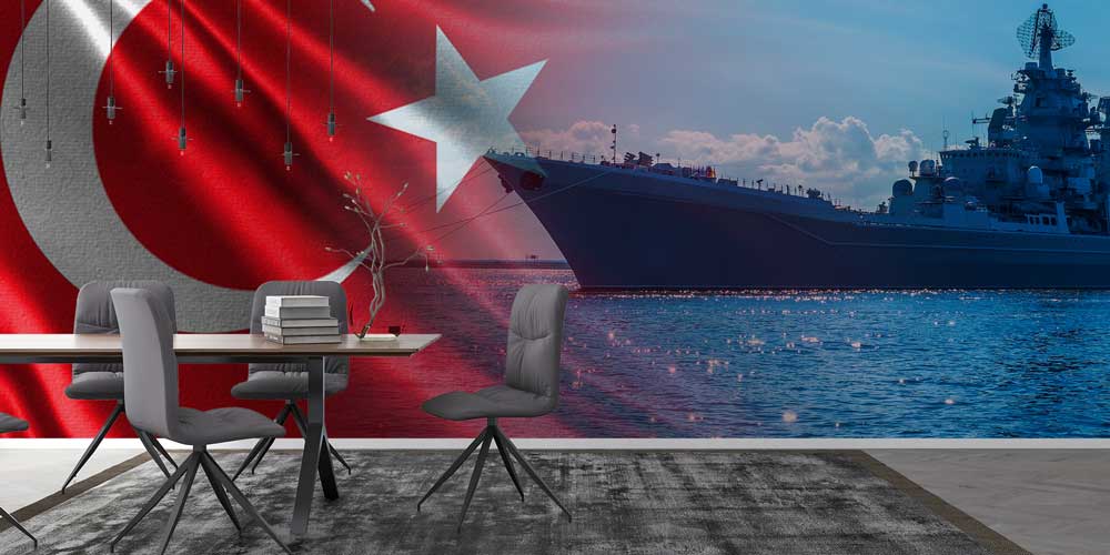Türk Bayrağı ve Kruvazör Savaş Gemisi Duvar Kağıdı 10946