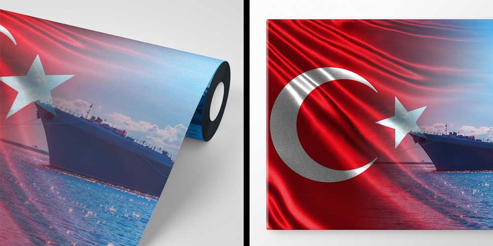 Türk Bayrağı ve Kruvazör Savaş Gemisi Duvar Kağıdı 10946