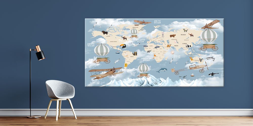 nursery-class-wall-decor-10154-01 Bu büyük ebatlı duvar dekoru eğitim kurumları için 10154