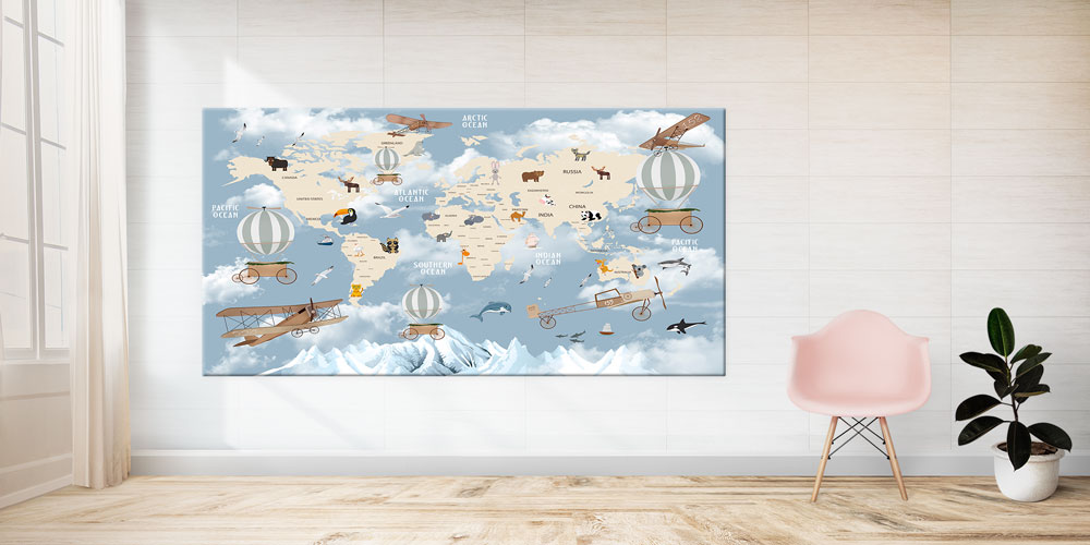 nursery-class-wall-decor-10154-03 Bu büyük ebatlı duvar dekoru eğitim kurumları için 10154