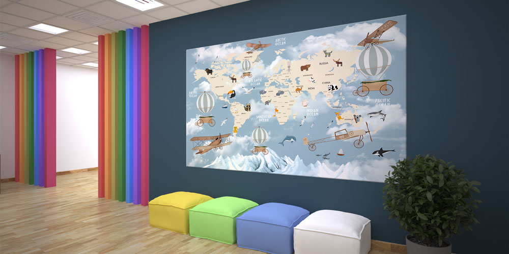 nursery-class-wall-decor-10154-06 Bu büyük ebatlı duvar dekoru eğitim kurumları için 10154