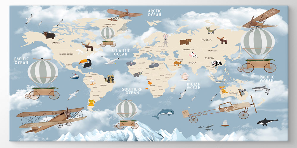 nursery-class-wall-decor-10154-07 Bu büyük ebatlı duvar dekoru eğitim kurumları için 10154