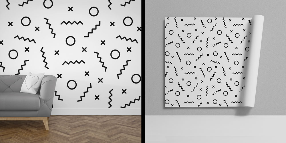 Memphis Tarzı Geometrik Desen Sanatı Duvar Kaplaması 5181