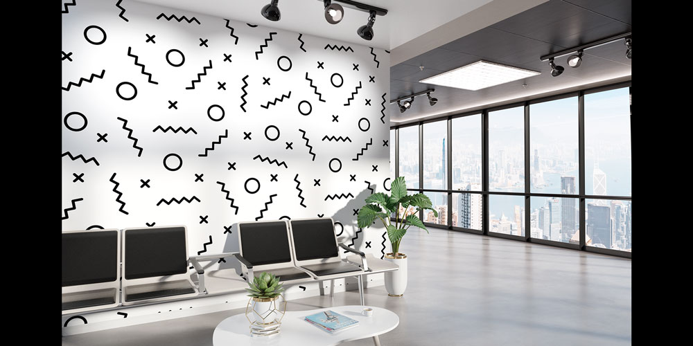 Memphis Tarzı Geometrik Desen Sanatı Duvar Kaplaması 5181