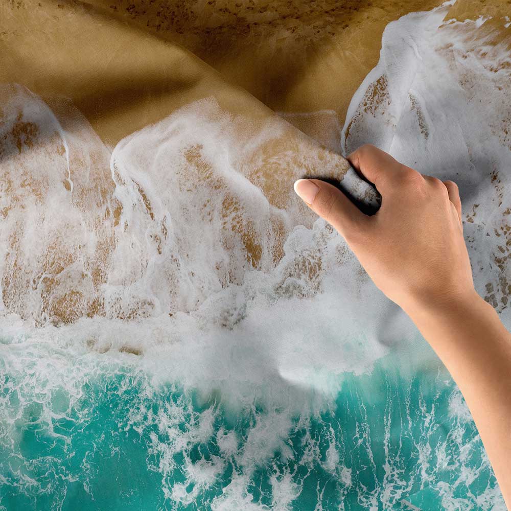 Dalgaların Kumsala Vuruşu Havadan Görünüm Duvar Örtüsü 4640