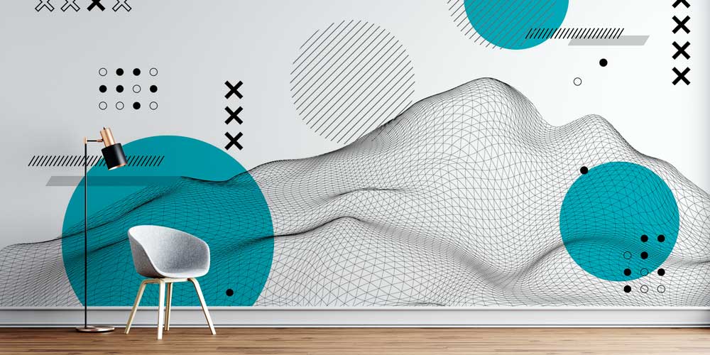 Soyut Wireframe Modern Duvar Kağıdı 7415