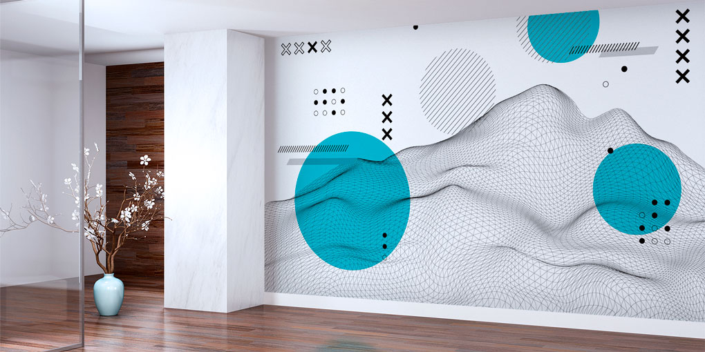 Soyut Wireframe Modern Duvar Kağıdı 7415