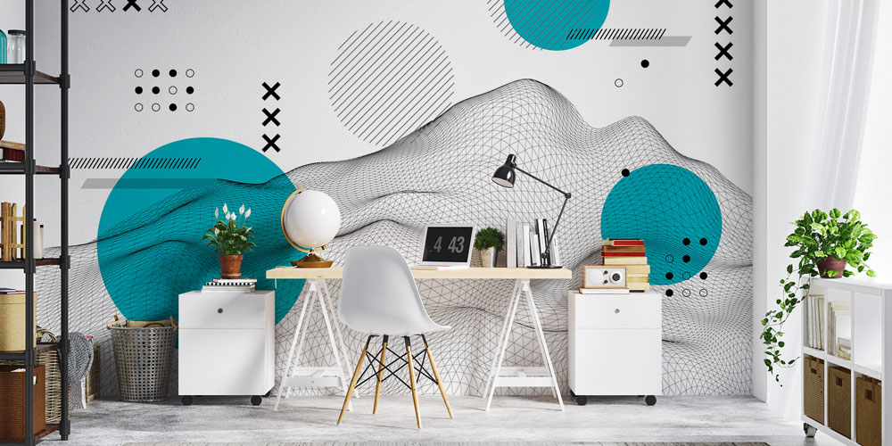 Soyut Wireframe Modern Duvar Kağıdı 7415