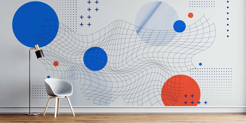 Geometrik Wireframe Soyut Modern Duvar Kağıdı 7419