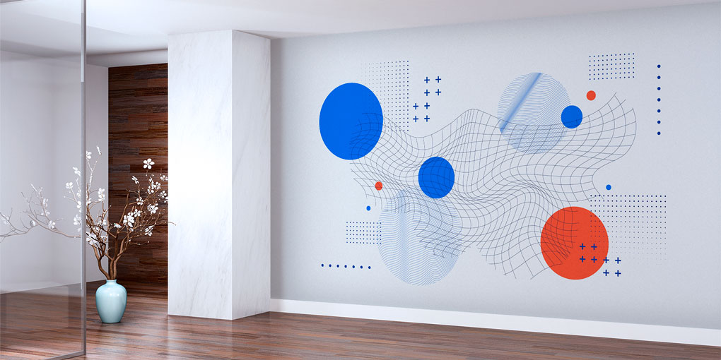 Geometrik Wireframe Soyut Modern Duvar Kağıdı 7419