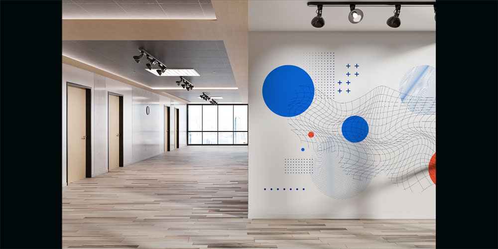 Geometrik Wireframe Soyut Modern Duvar Kağıdı 7419