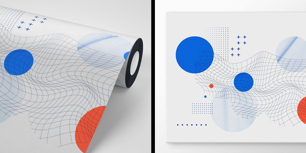 Geometrik Wireframe Soyut Modern Duvar Kağıdı 7419