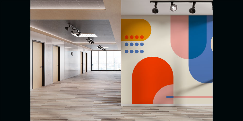 Renkli Geometrik Soyut Modern Duvar Kağıdı 7416