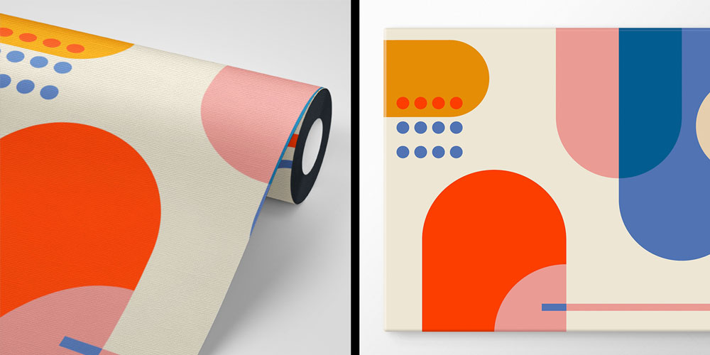 Renkli Geometrik Soyut Modern Duvar Kağıdı 7416