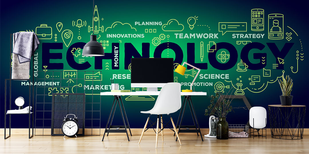 Teknoloji ve İnovasyon Temalı Modern Ofis Duvar Kağıdı 5390