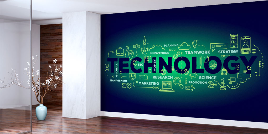 Teknoloji ve İnovasyon Temalı Modern Ofis Duvar Kağıdı 5390