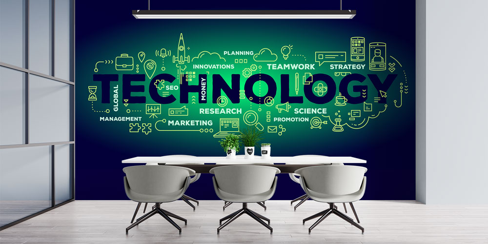 Teknoloji ve İnovasyon Temalı Modern Ofis Duvar Kağıdı 5390