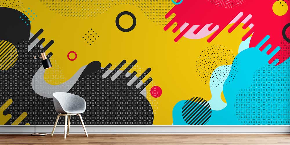 Renkli Soyut Modern Duvar Kağıdı 7414