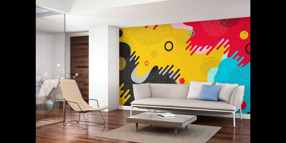 Renkli Soyut Modern Duvar Kağıdı 7414