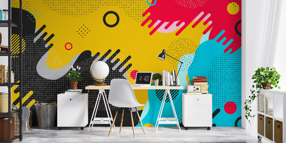 Renkli Soyut Modern Duvar Kağıdı 7414