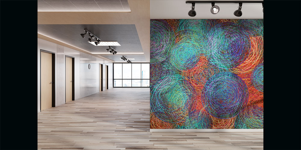 Renkli Spiral Soyut Duvar Kağıdı 7428