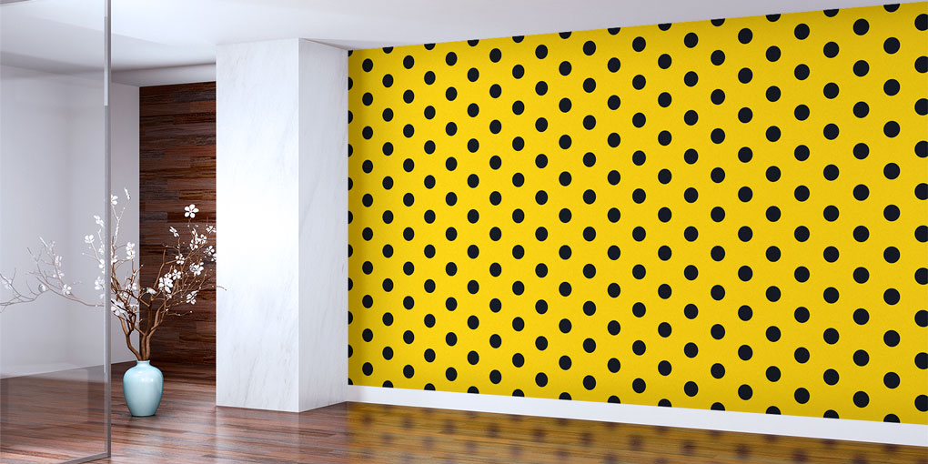Sarı Puantiyeli Nokta Desen Duvar Kağıdı 7433