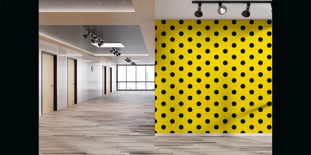 Sarı Puantiyeli Nokta Desen Duvar Kağıdı 7433