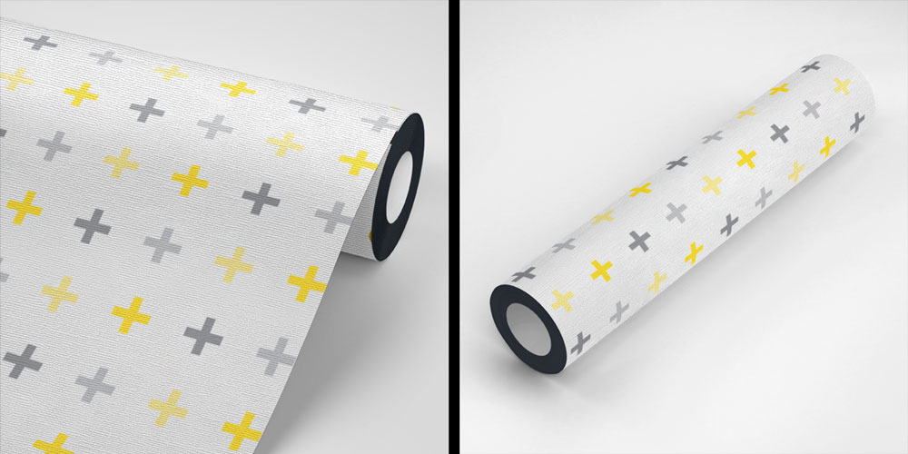 Sarı Gri Artı Desenli Modern Desen Sanatı Duvar Kaplaması 5177