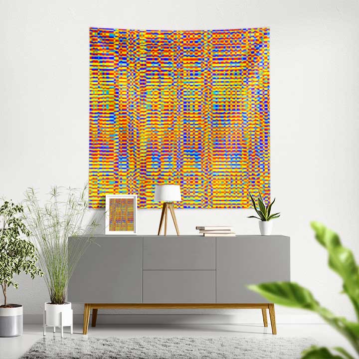 Renkli Mozaik Desenli Duvar Örtüsü 4188