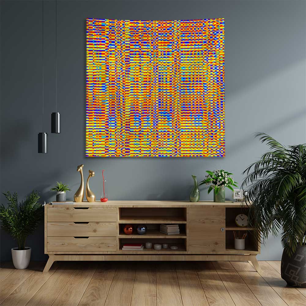 Renkli Mozaik Desenli Duvar Örtüsü 4188